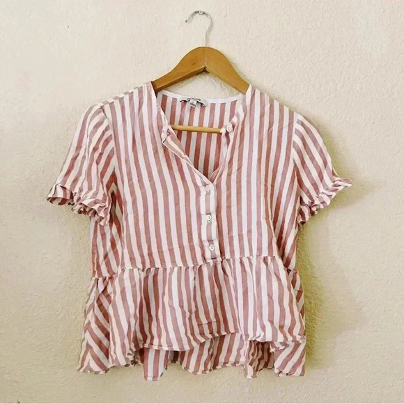 Madewell striped peplum top size small - Picture 1 of 5